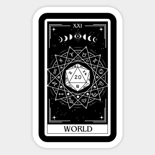 World Tarot Card D&D Nat 20 Dungeons & Dragons Sticker